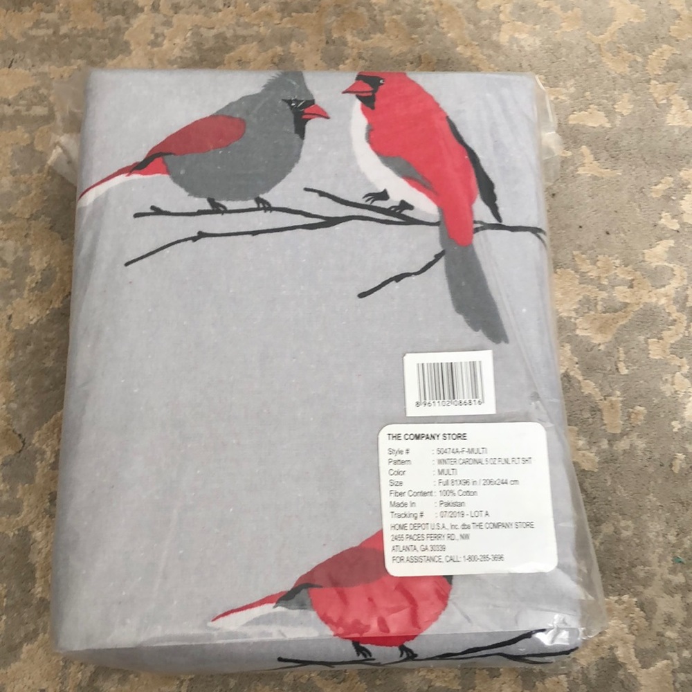 The company store cardinal design flannel flat sheet full
